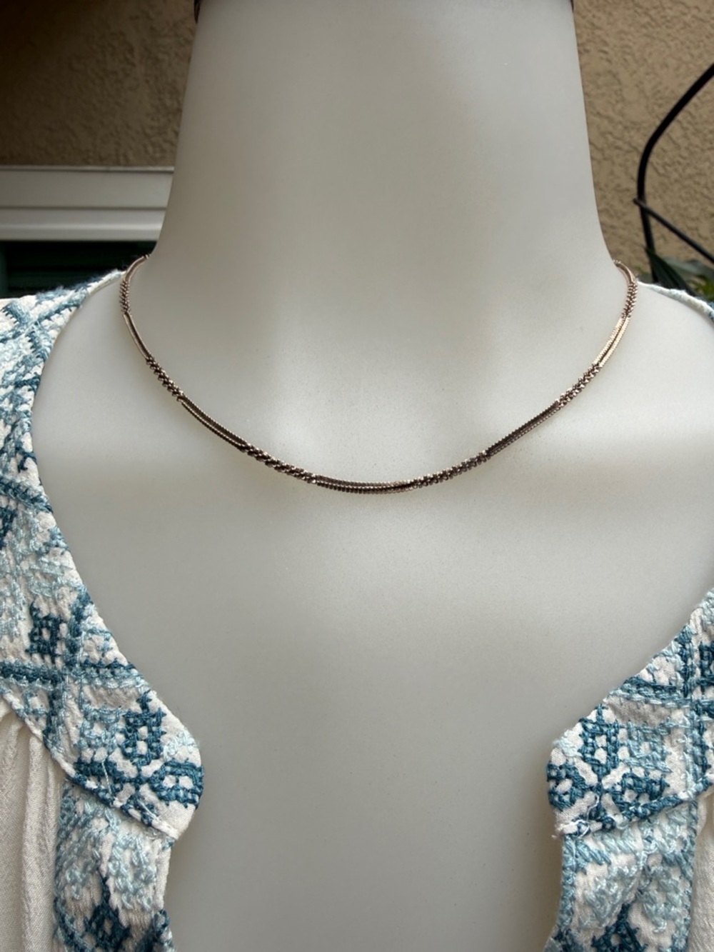 Vintage Delicate Sterling Silver  Rope Chain Necklace